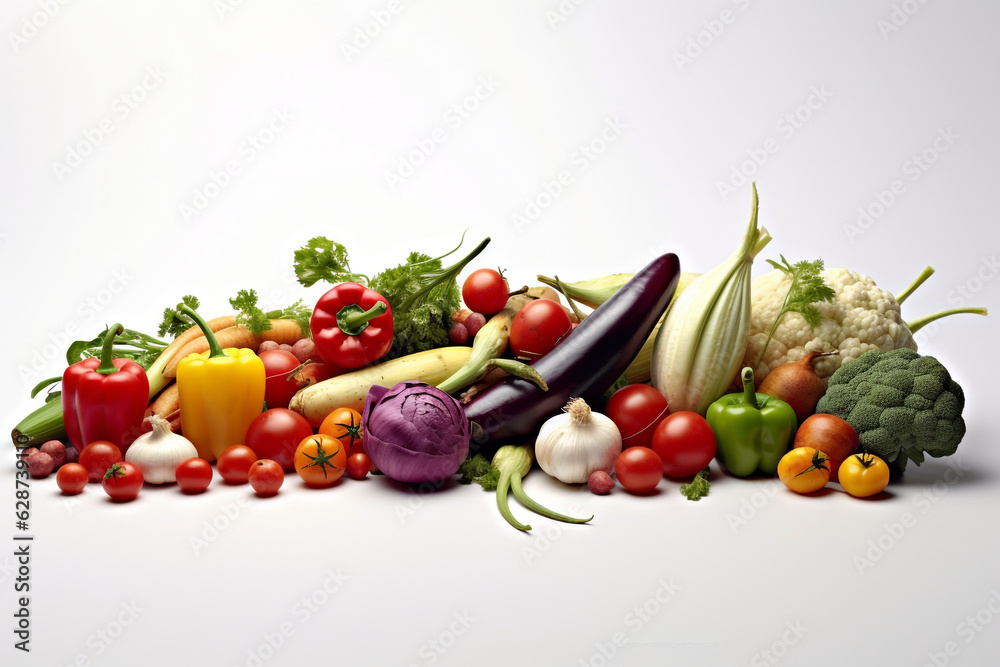 Vegetables on a white background Vegetables on a white background
