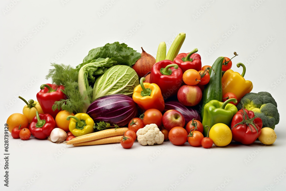 Vegetables on a white background