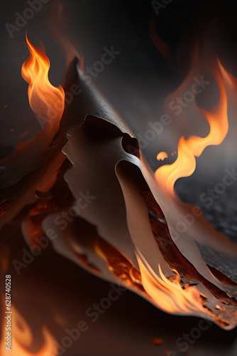 Realistic fire on paper