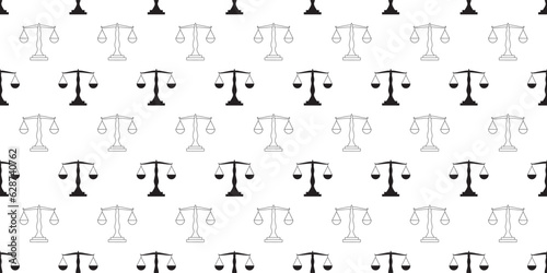 black white justice scale seamless pattern