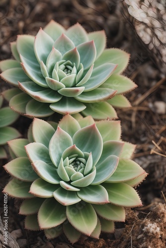 Close up of hen and chick or crassulaceae succulent flower