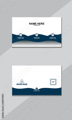 Modern shape with clean business card design template.