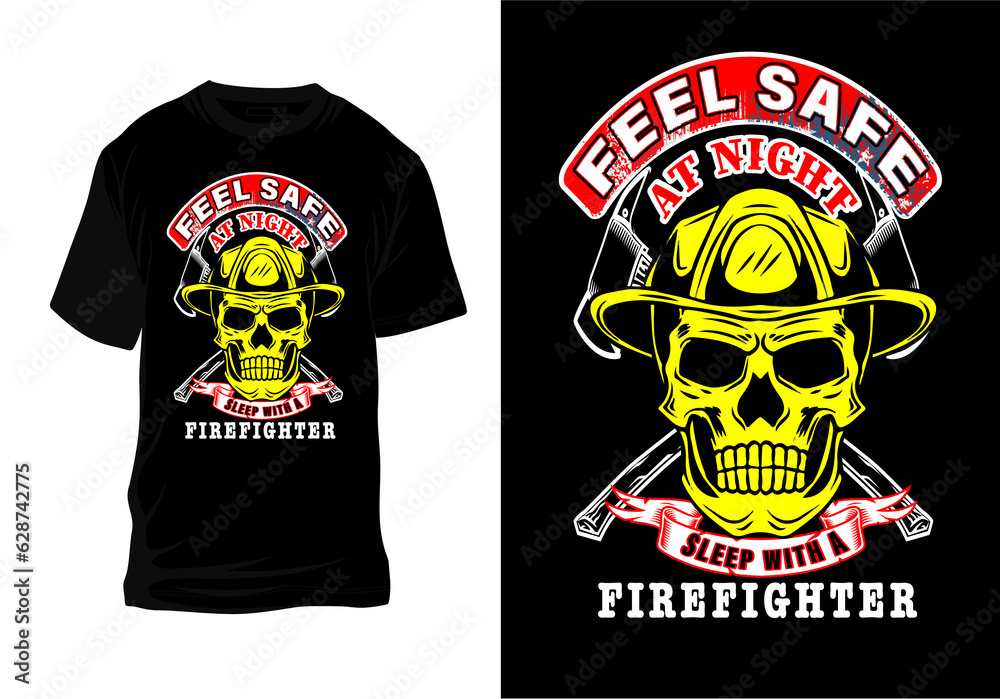 Firefighter T-shirt Design  and  T-shirt Design