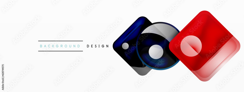 Abstract background design showcasing glossy glass geometric shapes in meticulously crafted vector composition wtih polished and contemporary visual experience