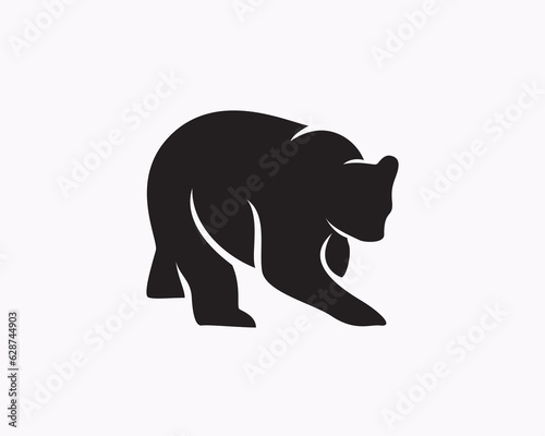 black white silhouette bear logo symbol design template illustration inspiration