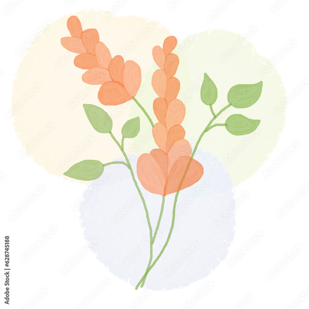 floral vector illustration design in watercolor