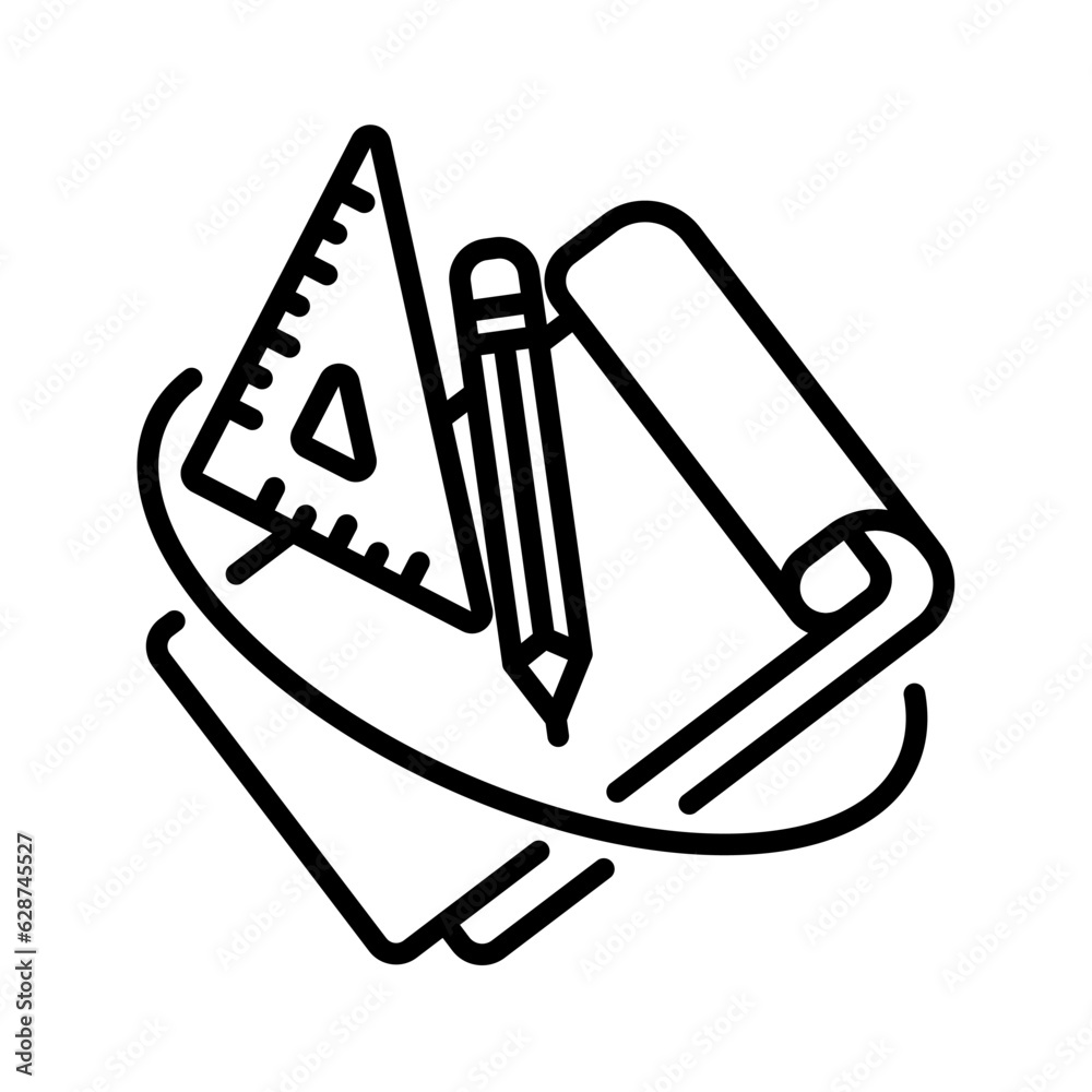 Art drawing tool icon vector design in line style Art drawing tool icon vector design in line style