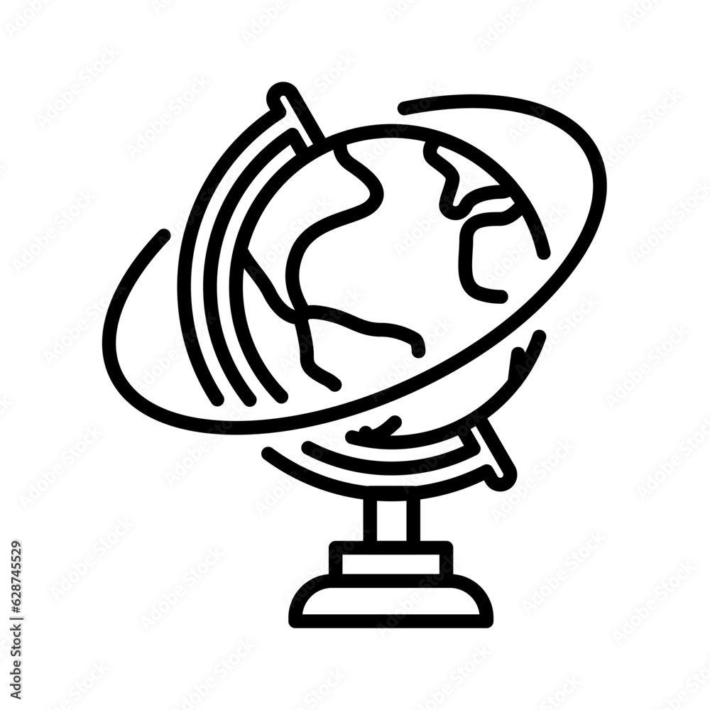 globe icon vector design in line style globe icon vector design in line style