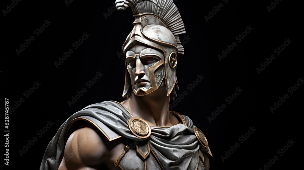 Fototapeta premium An imposing Roman statue, a vestige of ancient art and architecture. Generative AI