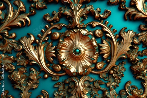 3D Render Intricate Baroque Unique Texture Background