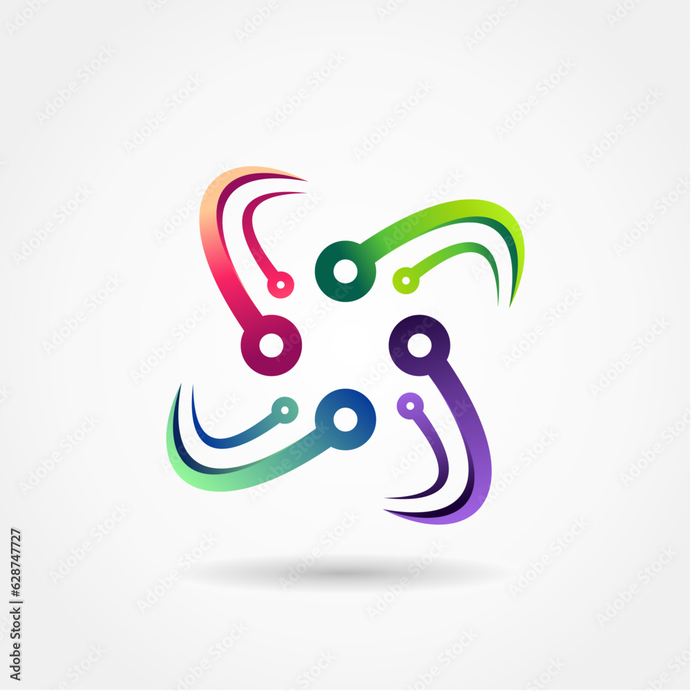 Fototapeta premium creative technology logo icon
