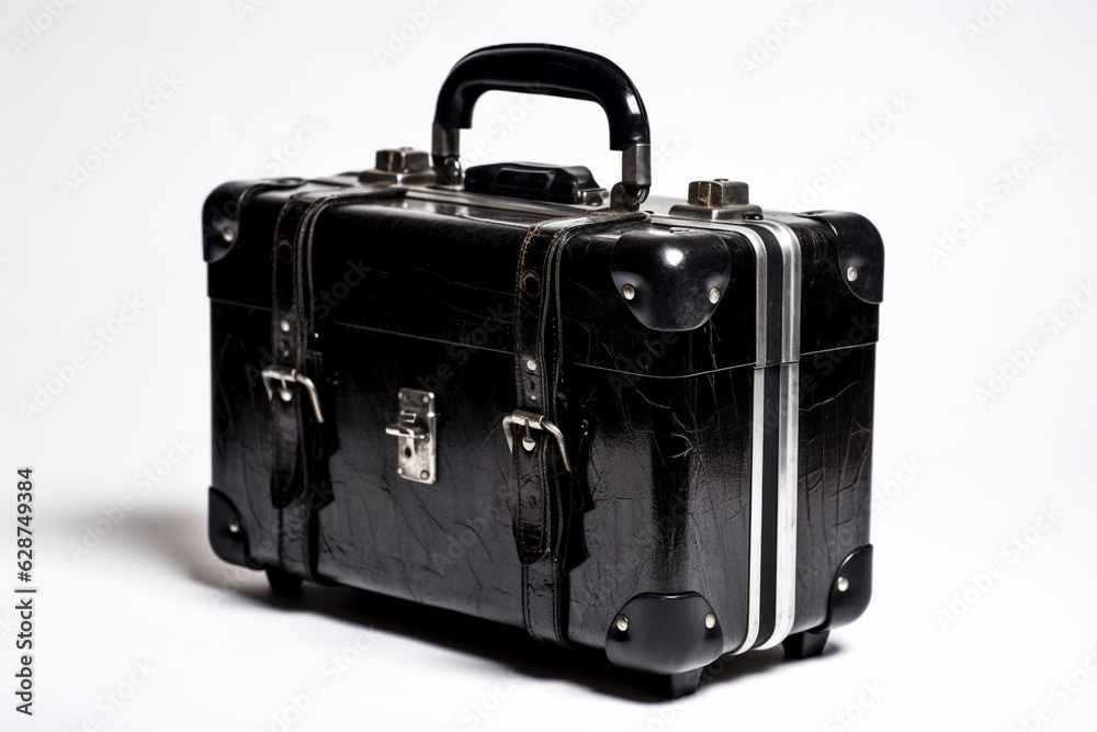 Black suitcase isolated on white background. generative ai. Black suitcase isolated on white background. generative ai.