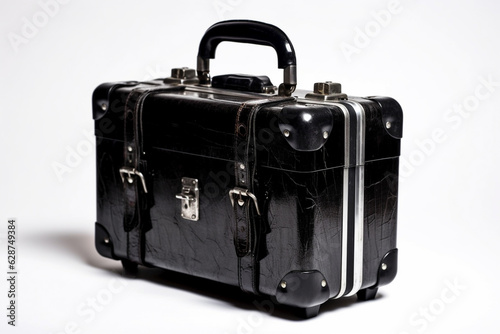 Black suitcase isolated on white background. generative ai.