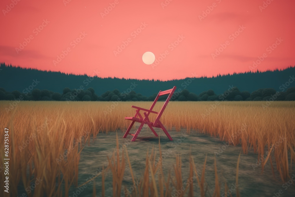 3D Render of a Twilight Summer Landscape Background 3D Render of a Twilight Summer Landscape Background