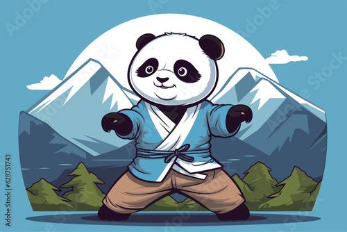 Adorable Panda Poster and Vector Clothing Design