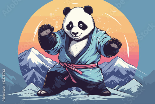 Adorable Panda Poster and Vector Clothing Design