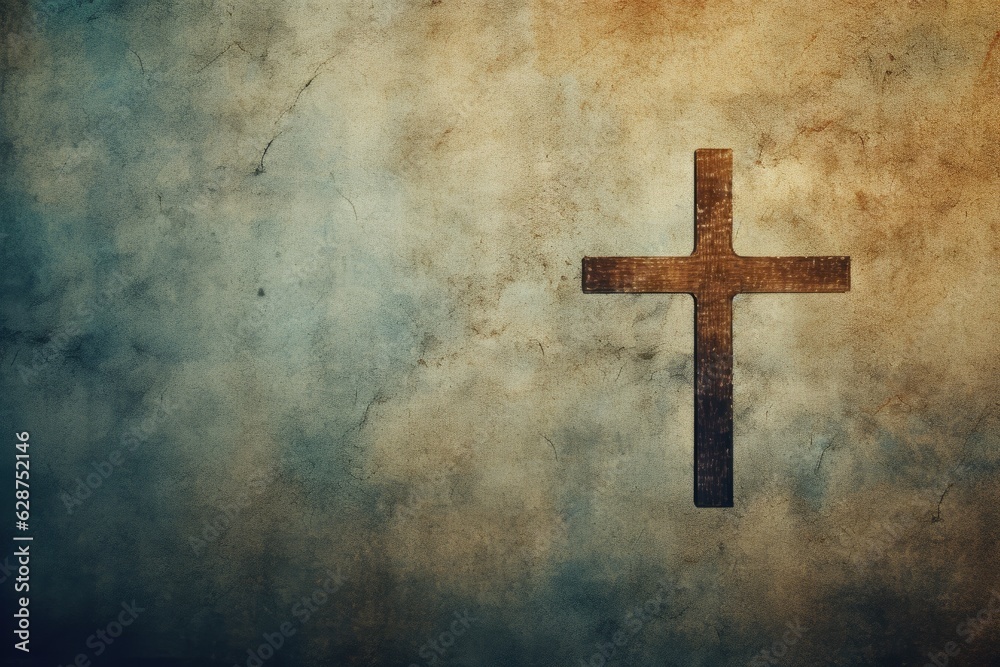 Cross on textured background with copy space for your text or image Cross on textured background with copy space for your text or image