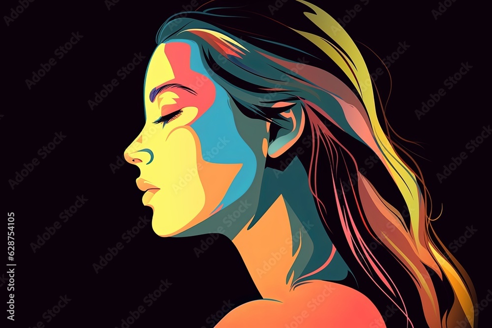 Bold Sleek Graphical Minimalist Female Profile Design Bold Sleek Graphical Minimalist Female Profile Design
