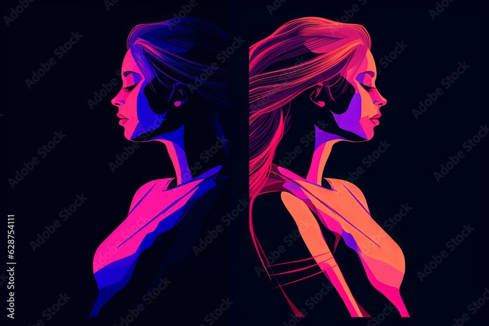 Bold Sleek Graphical Minimalist Female Profile Design