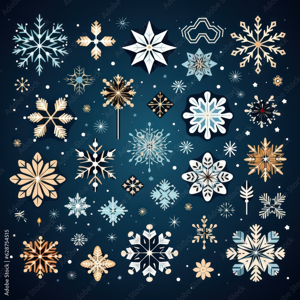 Winter's Whimsical Snowflake Doodles A Vector Image Celebrating Love