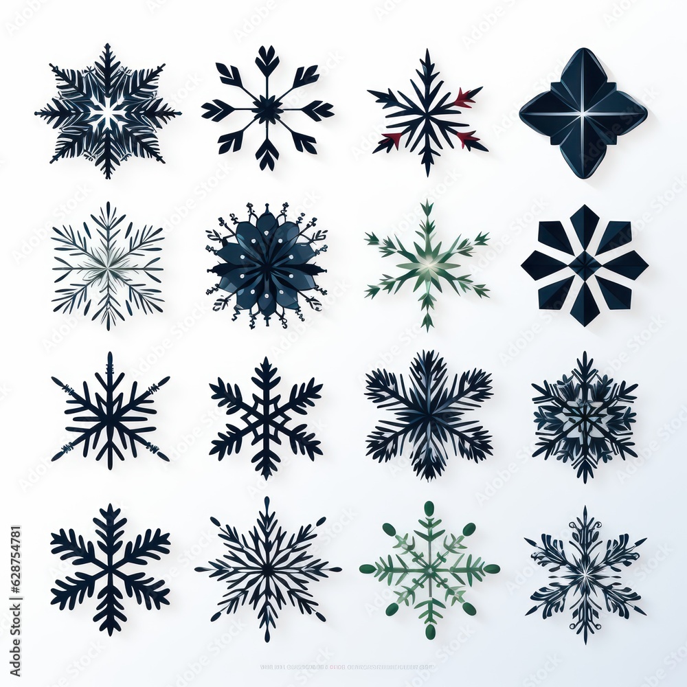 Fototapeta premium Winter's Whimsical Snowflake Doodles A Vector Image Celebrating Love