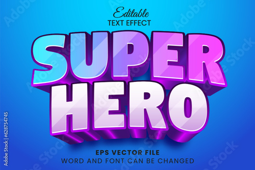 3d super hero vector text effect