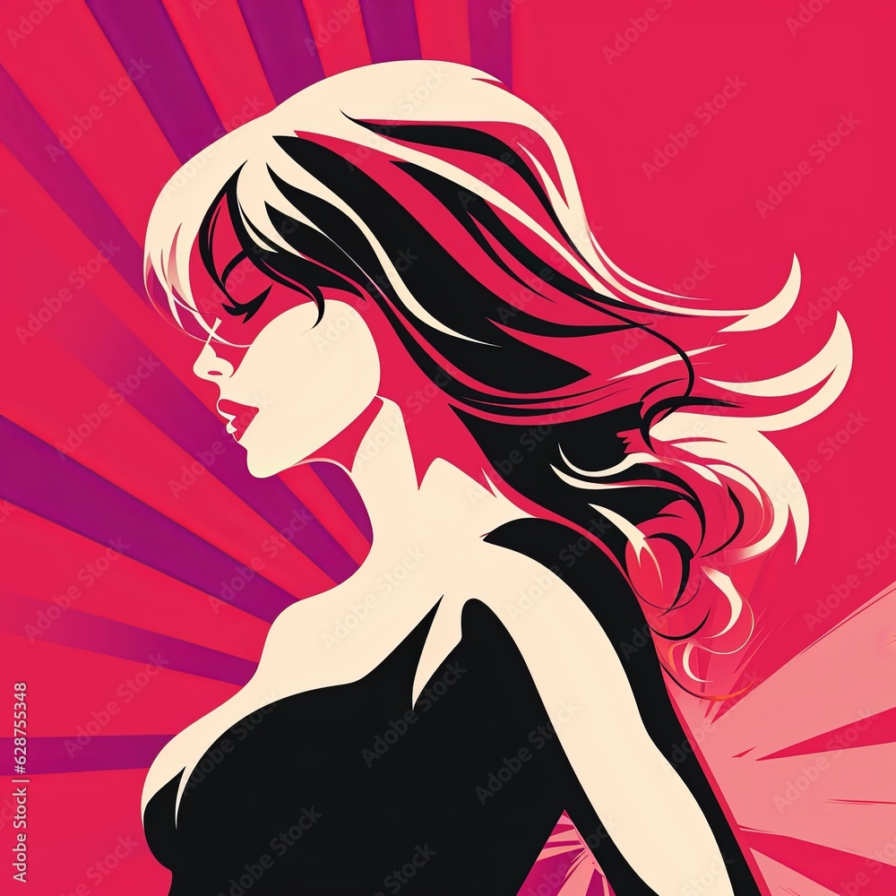 Bold Sleek Graphical Minimalist Female Profile Design Bold Sleek Graphical Minimalist Female Profile Design