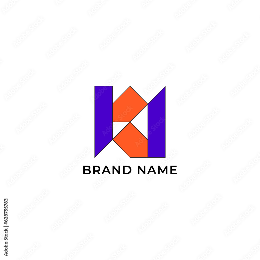 ILLUSTRATION ABSTRACT SQUARE ISOLATED WITH LETTER H COLORFUL BUSINESS LOGO ICON TEMPLATE DESIGN ELEMENT VECTOR 