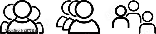 Set of linear icons of people group as a clients or users concept