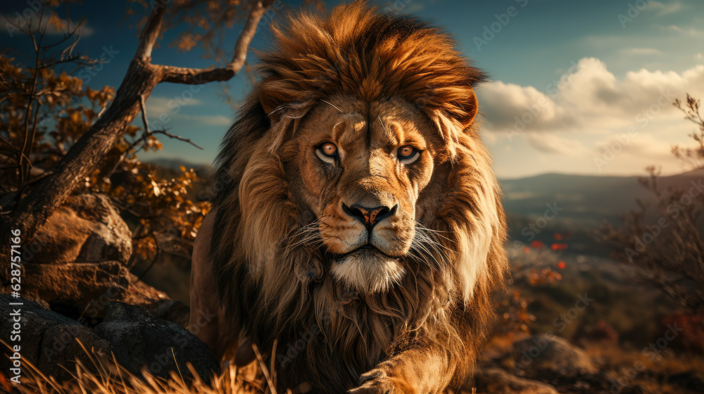 The king of the jungle in all his majesty, captured in stunning detail