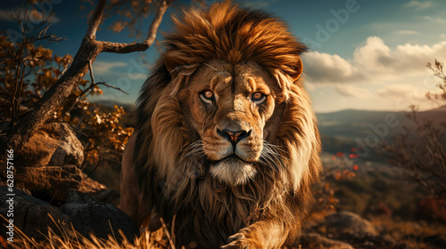 The king of the jungle in all his majesty  captured in stunning detail