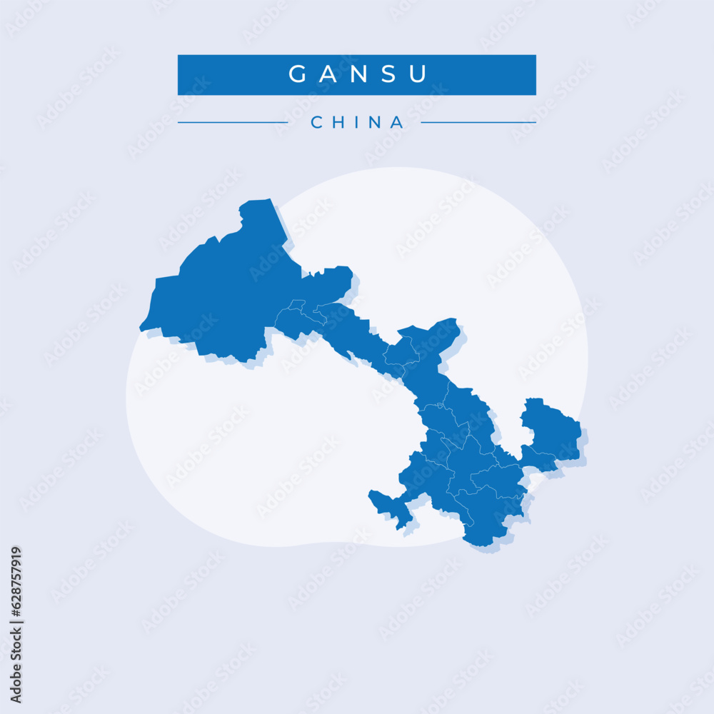 Vector illustration vector of Gansu map China