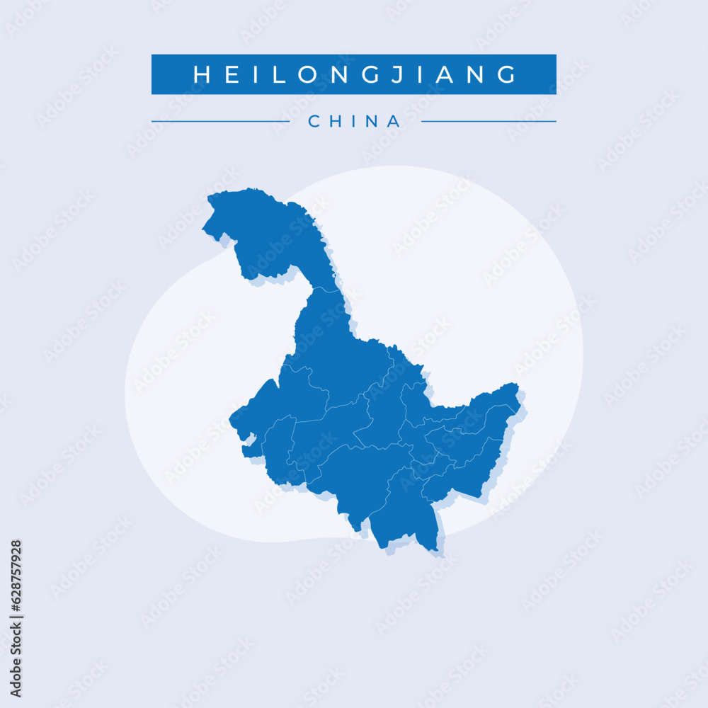 Vector illustration vector of Heilongjiang map China