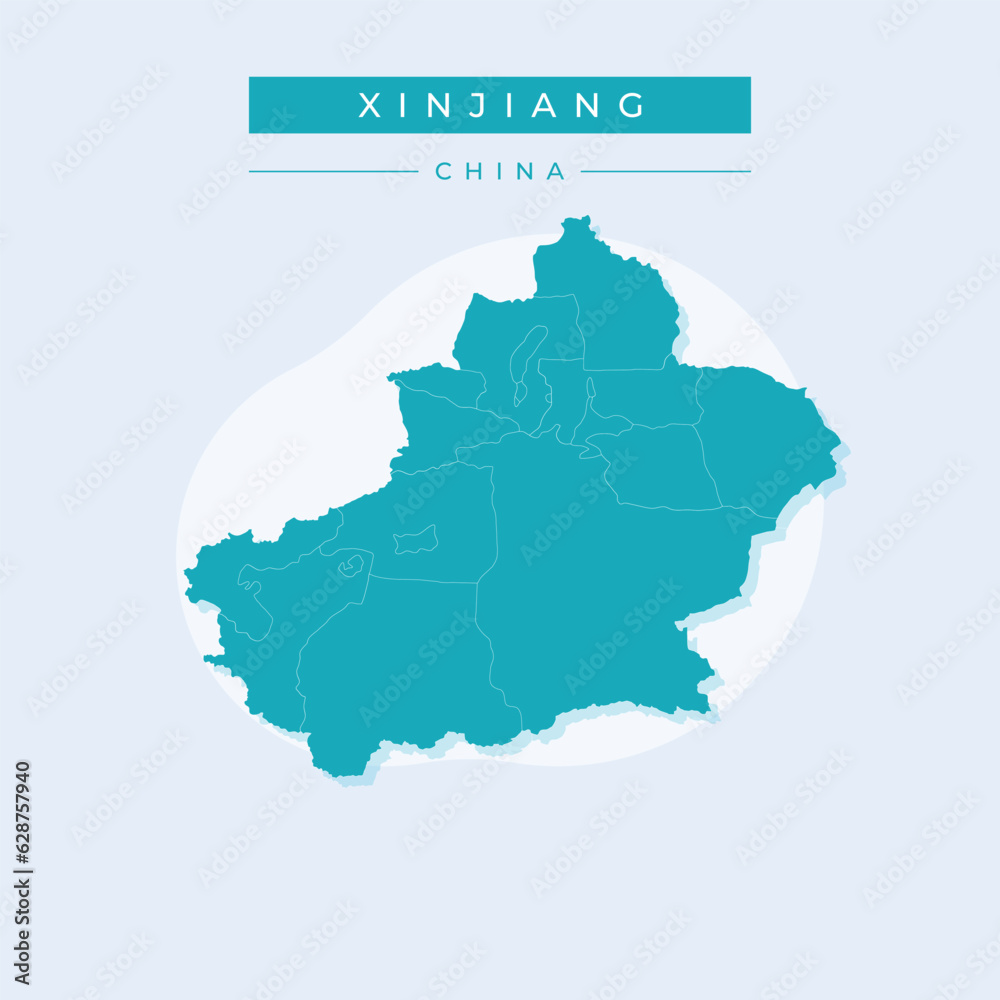 Vector illustration vector of Xinjiang map China Vector illustration vector of Xinjiang map China