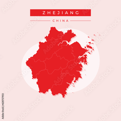 Vector illustration vector of Zhejiang map China