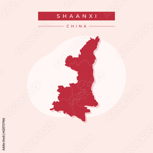Vector illustration vector of Shaanxi map China