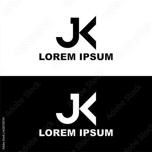 Creative, simple and elegant Initial letter JK logo template in flat design monogram illustration