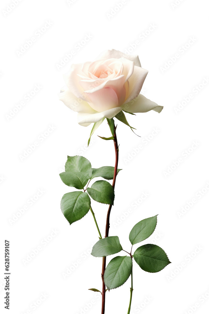 Obraz premium A pink climbing rose in bloom as a complementary element to the design project