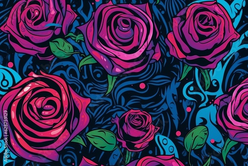 Colorful Roses Background Wallpaper Graphic Illustration
