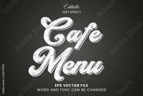 Chalk texture menu vector text effect