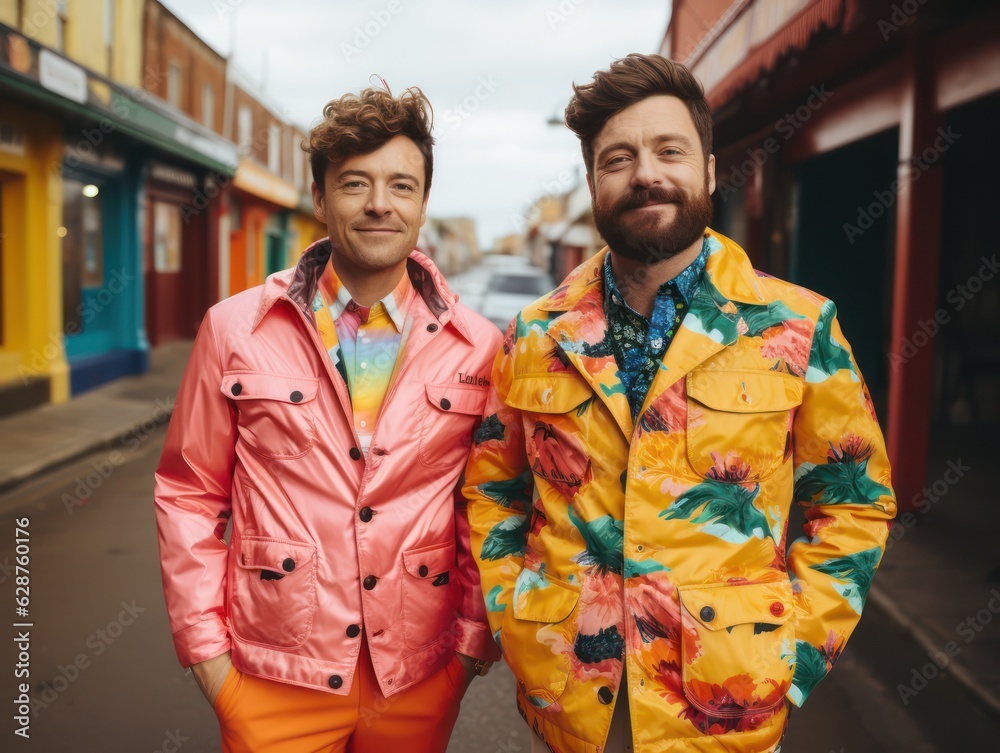 Fototapeta premium Embracing Love and Diversity: Happy LGBT People, Symbols of Inclusivity, and the Beauty of Man and Woman