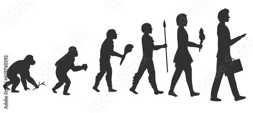 Obraz na płótnie human evolution different stage illustration black stage 