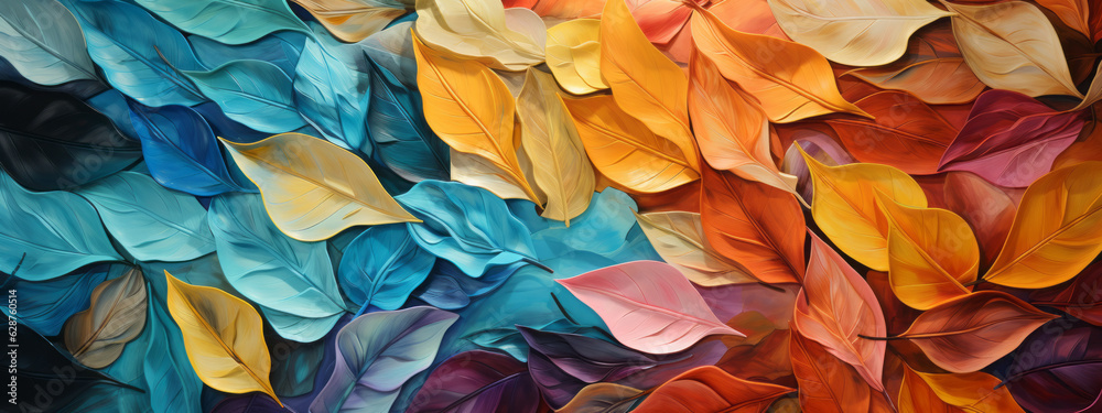 Fragment of multicolored organic flower texture painting.generative ai.