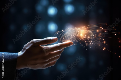 hand holding a light particle technology