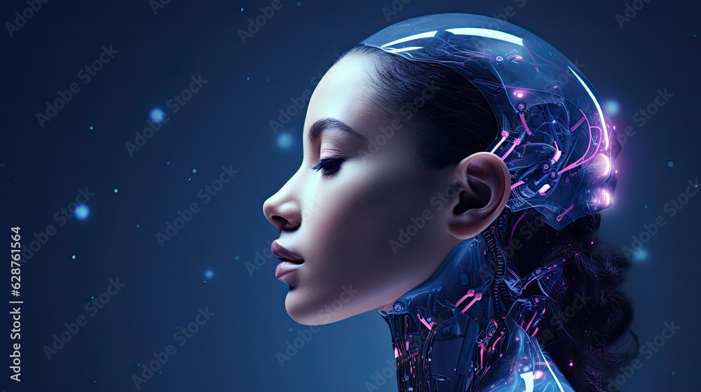 Advance Technology on Neuro, NLP and AI field with Blue and purple theme Advance Technology on Neuro, NLP and AI field with Blue and purple theme