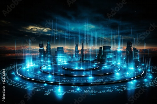 Big data consuming the Earth. New Technology and Environment concept.