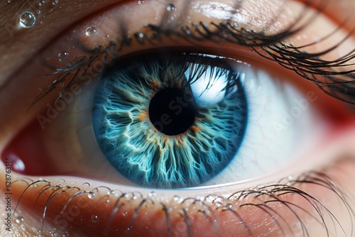 Blue female human eye, extreme macro shot. Beauty eye © Luisa