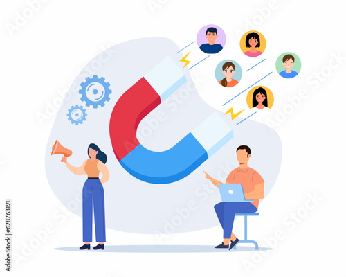 Big magnet attracts customer concept of Customer retention strategy and marketing strategy