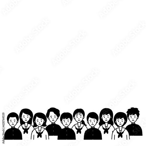 シンプルな学生たち　イラスト
