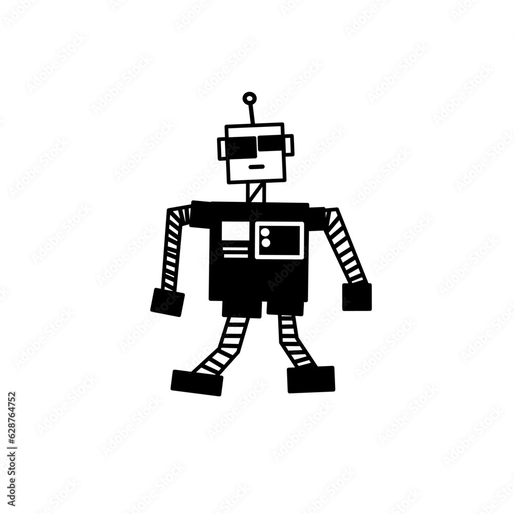Vector illustration of simple robot shape Vector illustration of simple robot shape